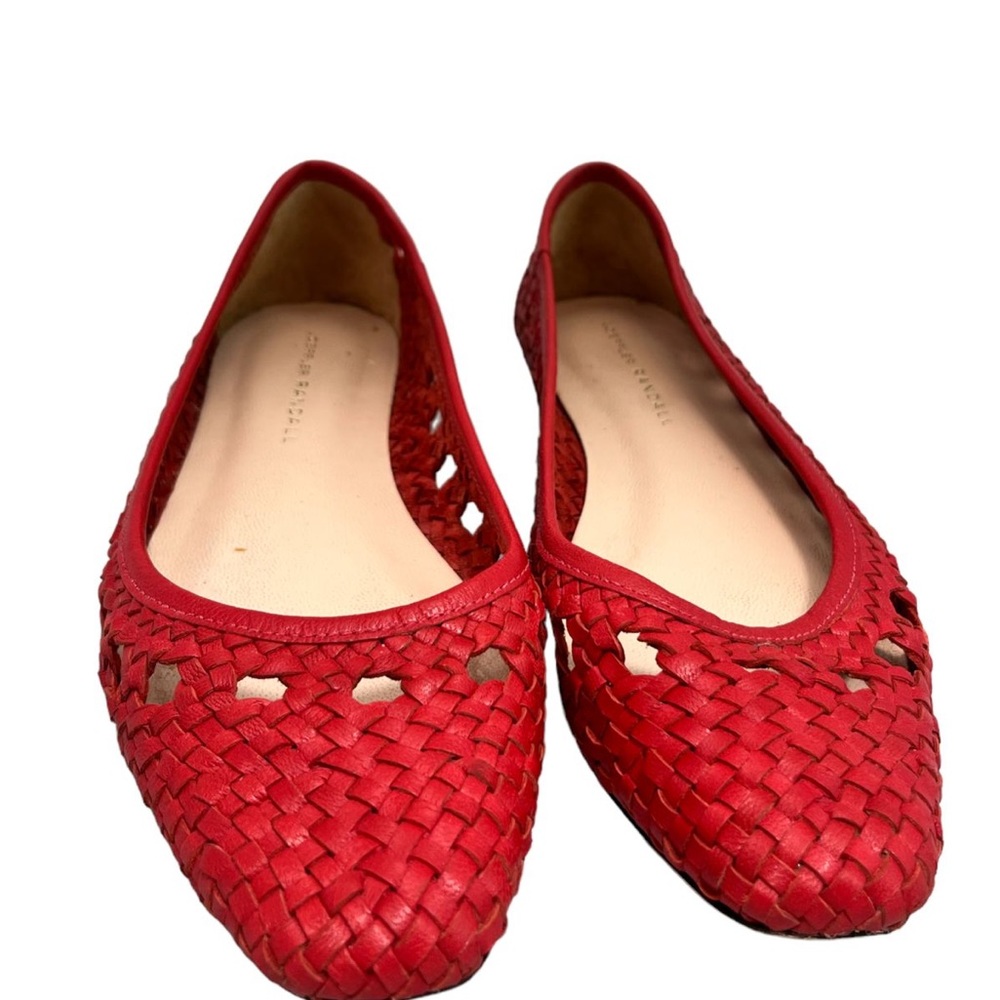 LOEFFLER RANDALL red mesh like woven flats